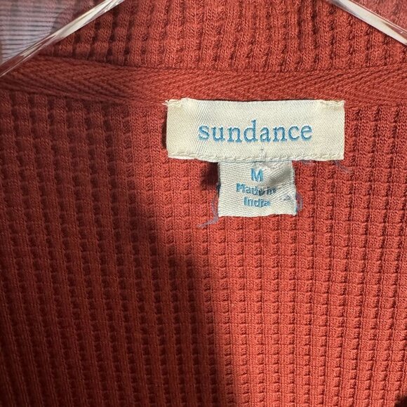 Sundance Womens size Medium Waffle-Knit Henley Top Long Sleeve Relaxed Fit - Picture 4 of 6